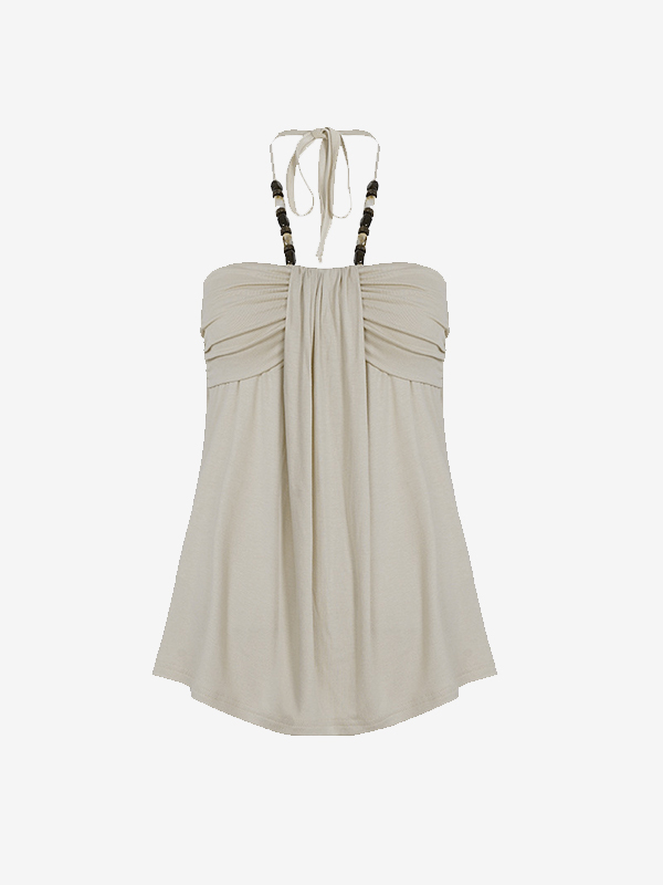 EMMIOL Retro-Style Beaded Halter Top