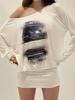 EMMIOL Lips Print Oversized Long Sleeve