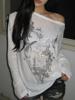 EMMIOL Retro Print  Oversized Long Sleeve