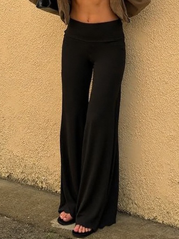 EMMIOL Pantalones casuales cómodos con pierna acampanada