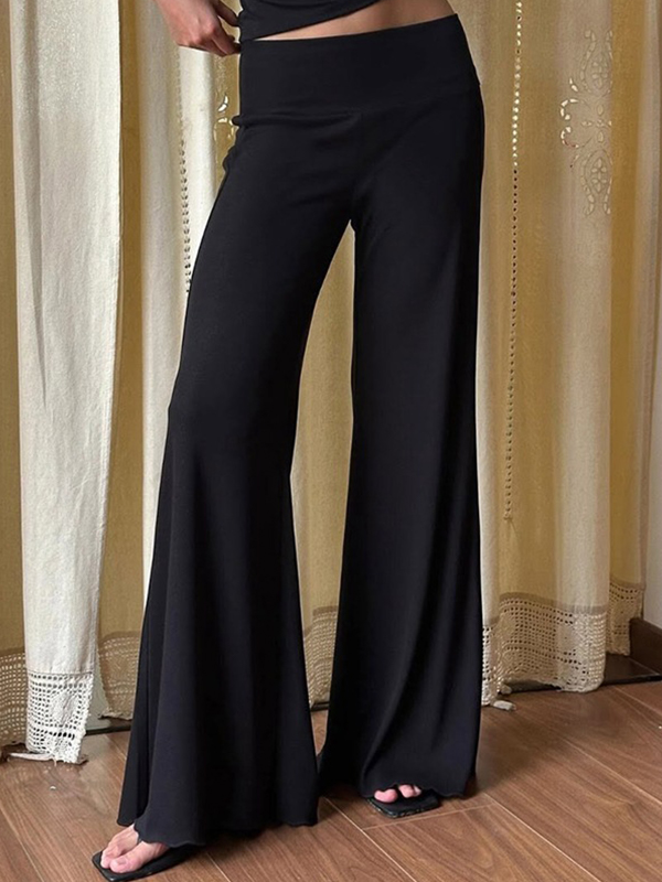EMMIOL Pantalones casuales cómodos con pierna acampanada