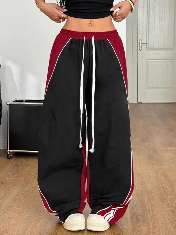 EMMIOL Pantalones de trabajo de estilo retro urbano con pierna ancha