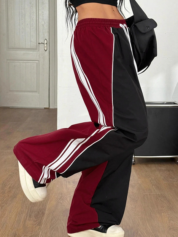 EMMIOL Pantalones de trabajo de estilo retro urbano con pierna ancha