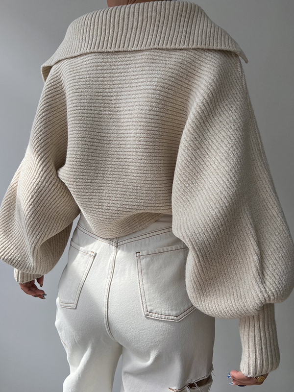 EMMIOL Felpe casual con cerniera semiaperta