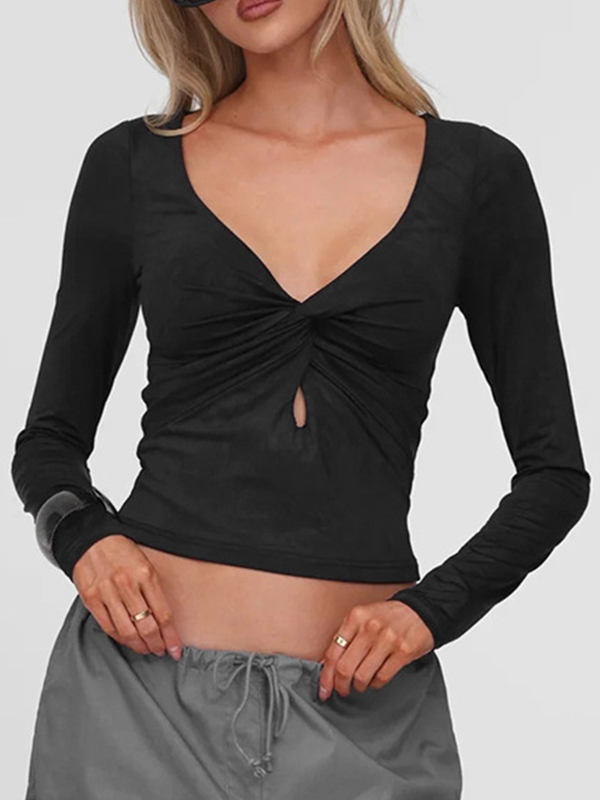 EMMIOL Maglia basica con volant Spice Girls a maniche lunghe
