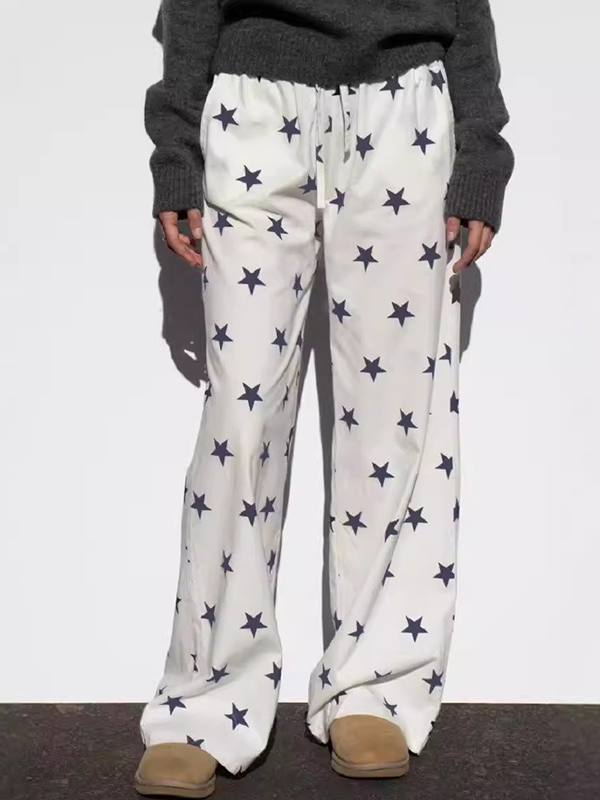 EMMIOL Polka Dot Casual Straight Leg Pants