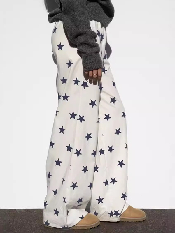 EMMIOL Polka Dot Casual Straight Leg Pants