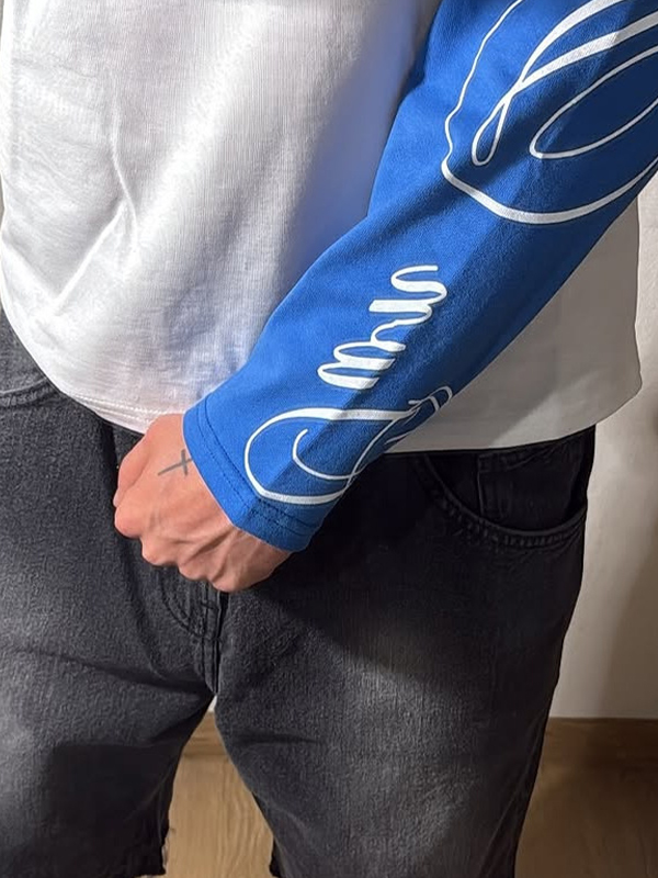 EMMIOL Handwritten Print  Oversized Long Sleeve