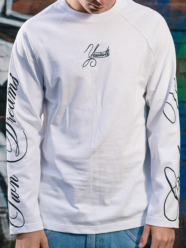 EMMIOL Handwritten Print  Oversized Long Sleeve