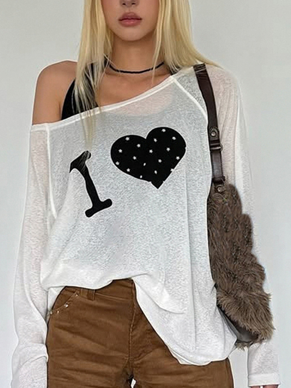 EMMIOL Y2K Print Casual  Oversized Long Sleeve