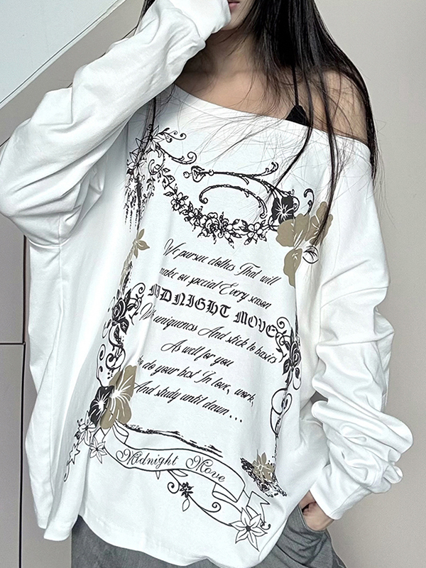 EMMIOL Ethnic Floral Print  Oversized Long Sleeve