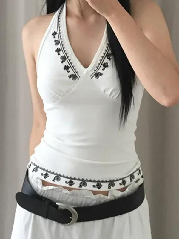 EMMIOL Gilet con stampa floreale retrò