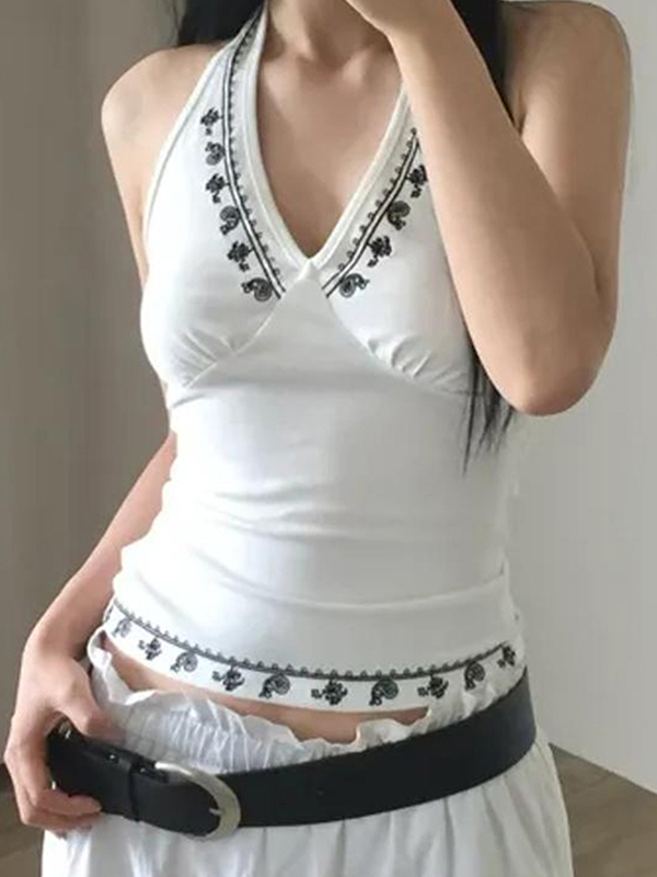 EMMIOL Gilet con stampa floreale retrò