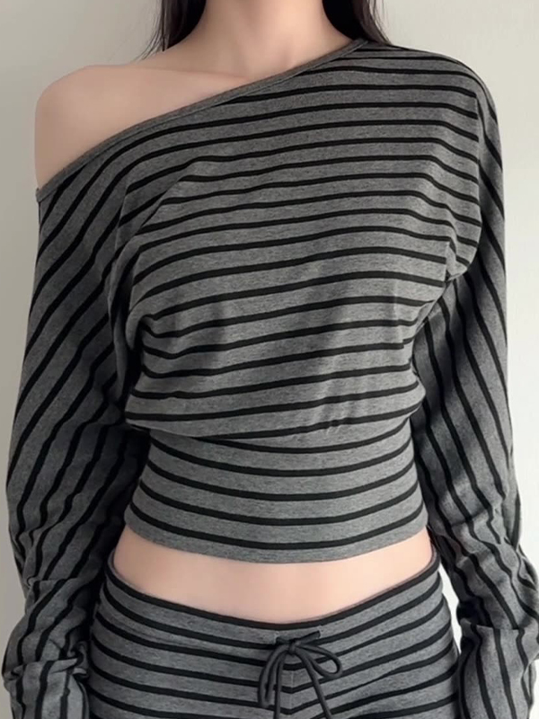 EMMIOL Stripe Loose Oversized Long Sleeve