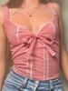 EMMIOL Top de tirantes con escote en forma de corazón y rejilla