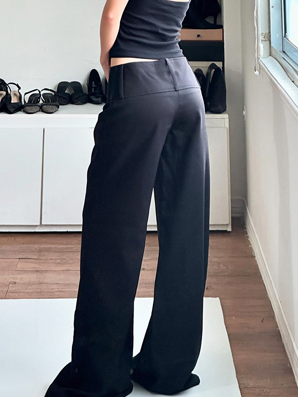 EMMIOL Pantalones anchos de traje casual