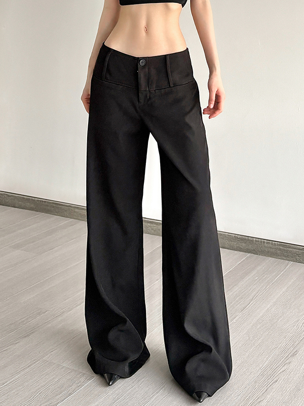 EMMIOL Pantalones anchos de traje casual