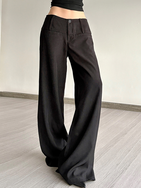 EMMIOL Pantalones anchos de traje casual