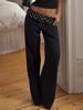 EMMIOL Pantalones anchos con empalme de lunares