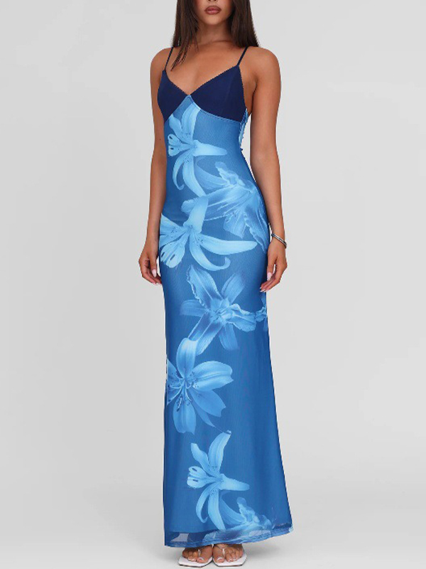 EMMIOL Three-Dimensional Floral Print Maxi Dress
