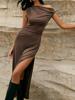 EMMIOL One-Shoulder Split Maxi Dress
