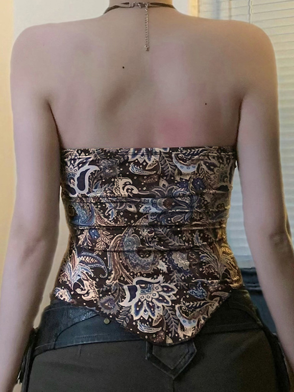 EMMIOL Top a fascia con stampa floreale etnica