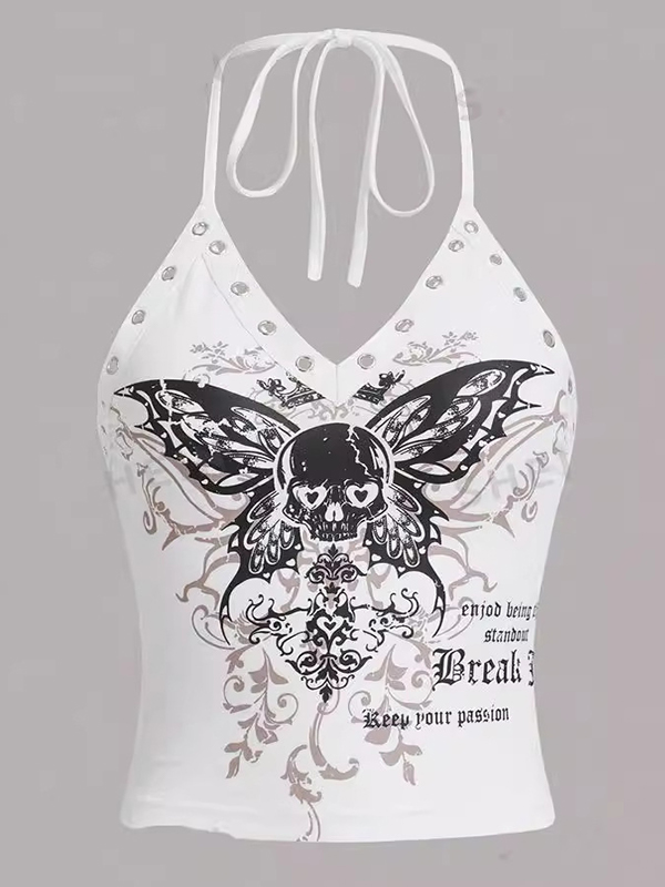 EMMIOL Gilet con stampa diavolo