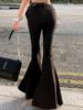 EMMIOL Pantalones casuales ajustados con pierna acampanada