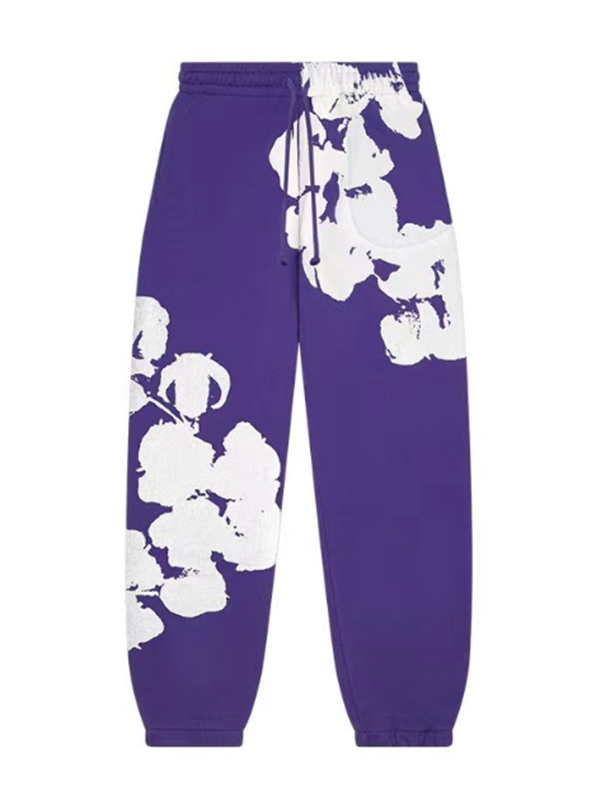 EMMIOL Pantalones deportivos con estampado floral abstracto