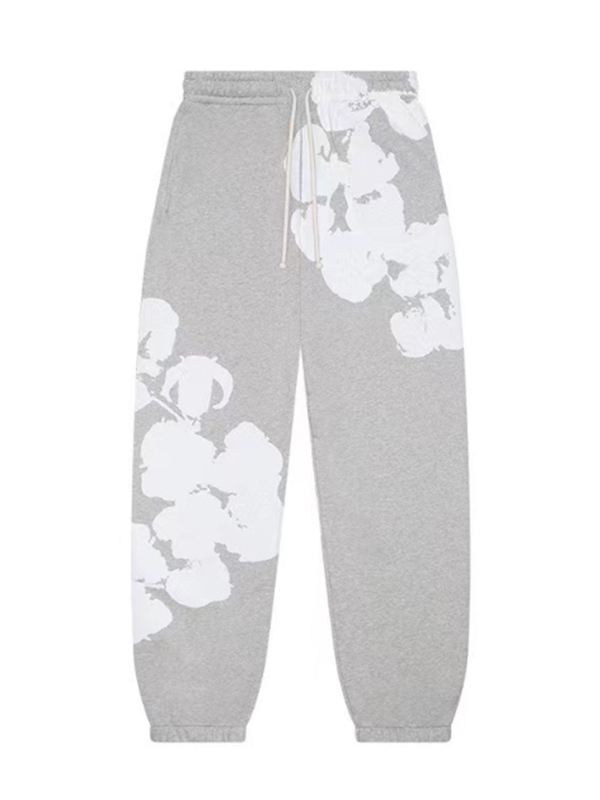 EMMIOL Pantalones deportivos con estampado floral abstracto