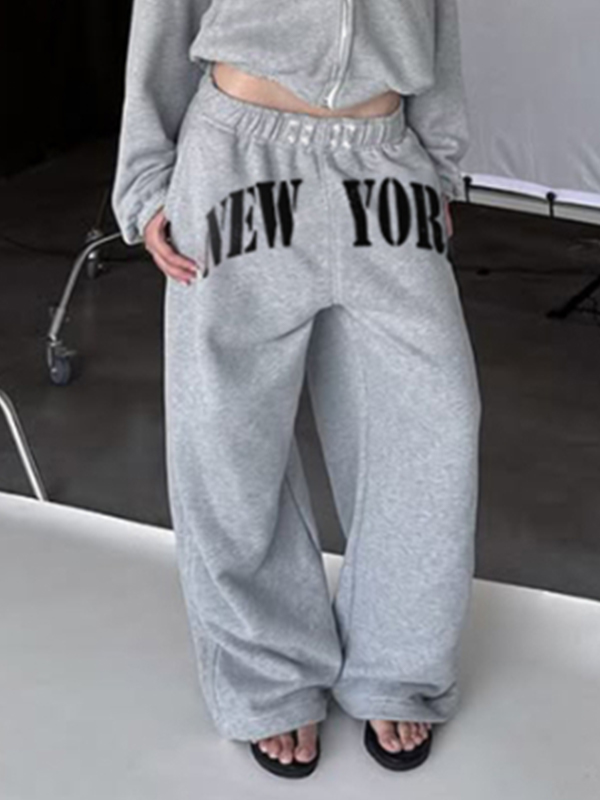 EMMIOL Pantalones deportivos casuales con estampado de Nueva York