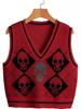 EMMIOL Halloween Totenkopf Pullover Weste