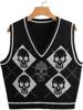 EMMIOL Halloween Totenkopf Pullover Weste