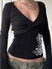 EMMIOL Pleated Print Top Long Sleeve