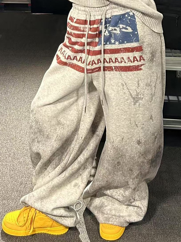 EMMIOL Pantalones deportivos con estampado de letras de hip-hop