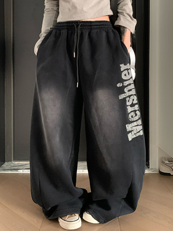 EMMIOL Pantalones deportivos con lavado desgastado y degradado retro