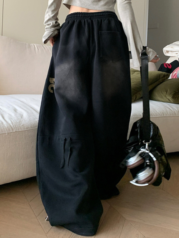 EMMIOL Pantalones deportivos con lavado desgastado y degradado retro