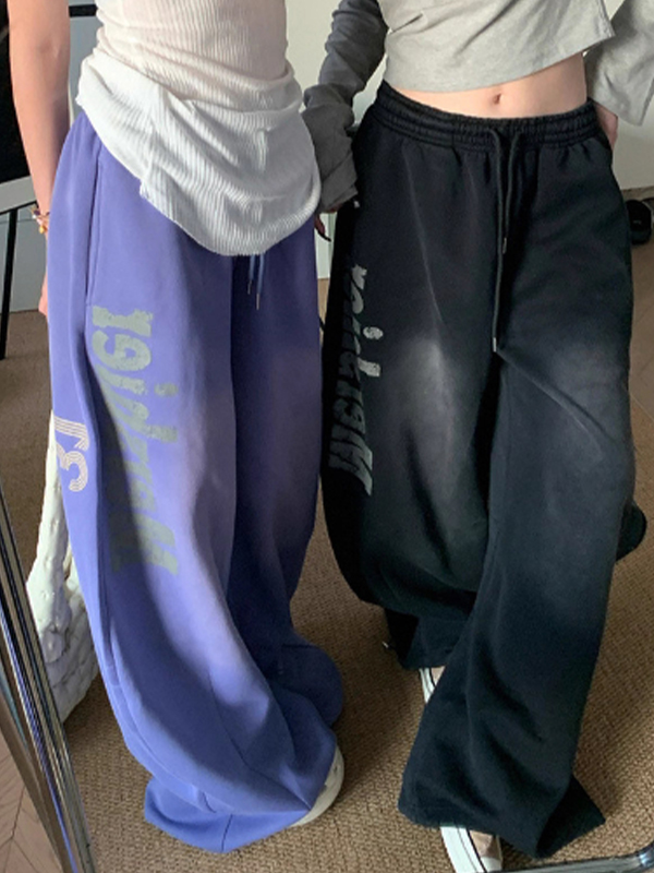 EMMIOL Pantalones deportivos con lavado desgastado y degradado retro