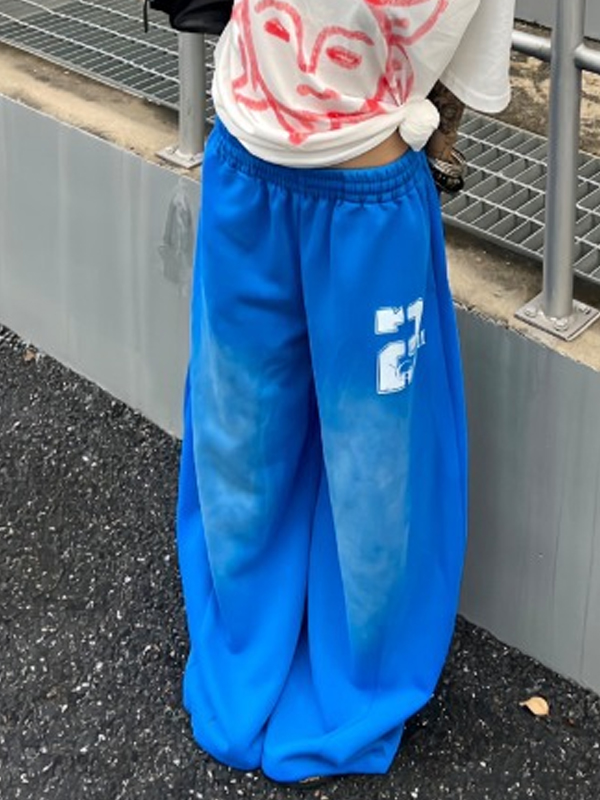 EMMIOL Pantalones deportivos con lavado desgastado y degradado retro