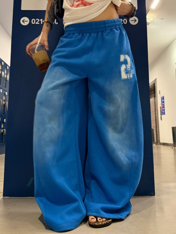 EMMIOL Pantalones deportivos con lavado desgastado y degradado retro