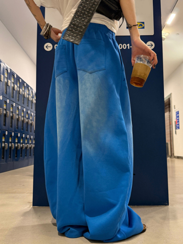 EMMIOL Pantalones deportivos con lavado desgastado y degradado retro