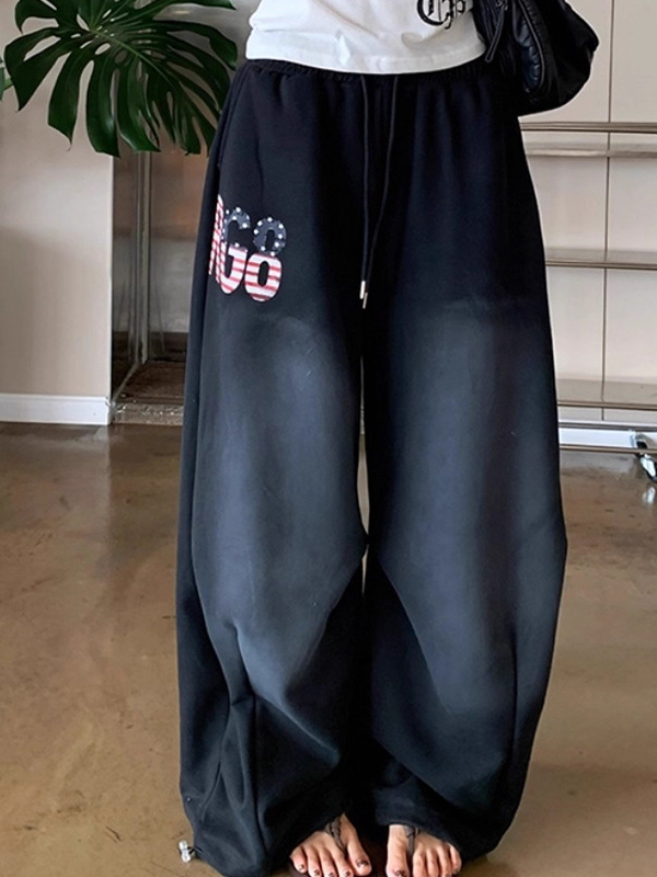 EMMIOL Pantalones anchos con estampado retro de chica sexy