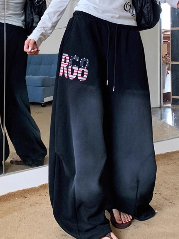EMMIOL Pantalones anchos con estampado retro de chica sexy