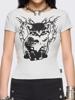 EMMIOL Anime Cat Gothic Print Short Sleeve