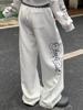 EMMIOL Gothic Letter Print Casual Sweatpants