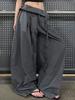 EMMIOL Pantalones casuales de pierna ancha con cordón y volantes