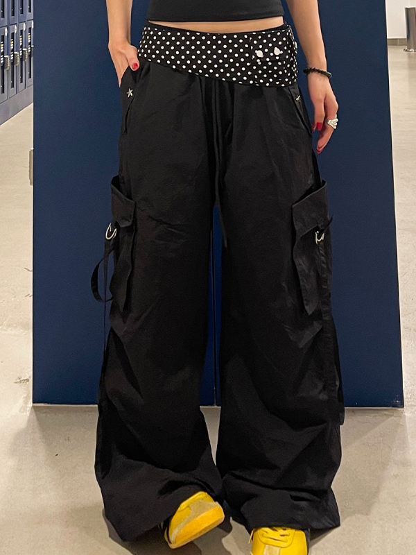 EMMIOL Pantalones anchos con estampado retro de chica sexy