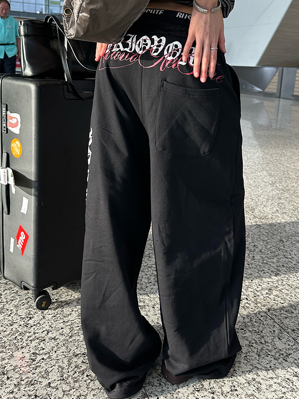 EMMIOL Pantalones anchos con estampado retro de chica sexy