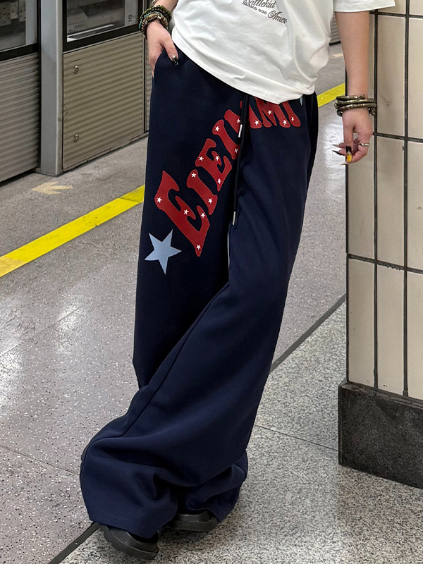 EMMIOL Pantalones deportivos con estampado retro de chica sexy
