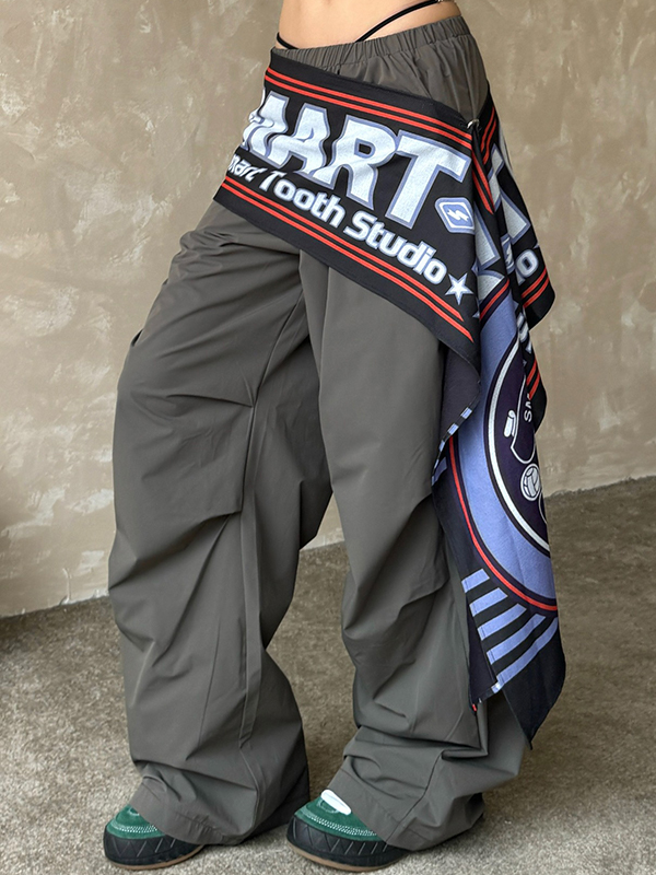 EMMIOL Pantalones anchos con estampado retro de chica sexy